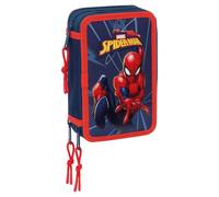 Marvel Spiderman triple pencil case 37pcs Safta