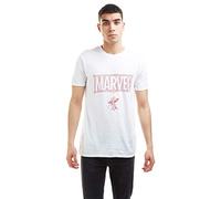 Marvel Spiderman Web Logo T-Shirt, White, X-Large Uomo