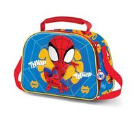 Marvel Spiderman Web Out-Borsa Porta Merenda 3D, Blu, 26 x 20 cm, Capacità 5 L
