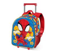 Marvel Spiderman Web Out-Zainetto 3D con Ruote Piccolo, Blu, 26 x 34 cm, Capacità 7 L
