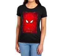 Marvel Spiderman Web Poster T-Shirt Donna, Nero