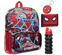 Marvel Set per la Scuola, Zaino Bambino Spiderman con Accessori, Set 4 Pezzi