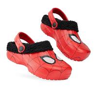 Marvel Spiderman Zoccoli Bambino, Ciabatte da Casa Invernali Foderato in Pile - Regalo Ragazzo (Rosso Spiderman, 30-31 EU)