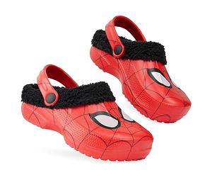 Marvel Spiderman Zoccoli Bambino, Ciabatte da Casa Invernali Foderato in Pile - Regalo Ragazzo (Rosso Spiderman, 30-31 EU)