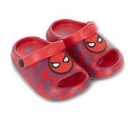 Marvel Spiderman, zoccoli per bambini in EVA, modellati, con punta aperta, per ragazzi e ragazze, con Spiderman, Capitan America e Ironman, Rosso, 7 Little Kid