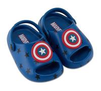 Marvel Spiderman, zoccoli per bambini in EVA, modellati, con punta aperta, per ragazzi e ragazze, con Spiderman, Capitan America e Ironman, Blu, 7 Little Kid