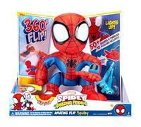 Marvel Spidey and His Amazing Friends Amazing Flip Spidey - Peluche animatronic da 30,5 cm, con luci, suoni e ragnatela