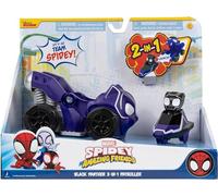 Marvel Spidey and His Amazing Friends Jump Attack Vehicle (Black Panther) - Jump Attack 2-in-1 Vehicle with Black Panther - Toys Featuring Your Friendly Neighborhood Spideys