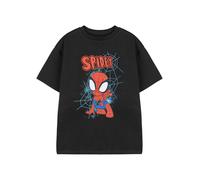 Marvel Spidey and His Amazing Friends Nero Webs T-shirt a maniche corte Ragazzi