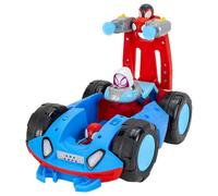 Marvel Spidey and His Amazing Friends Team Spidey Flip and Reveal Cruiser - Veicolo double-face da 27,9 cm con luci, suoni e lanciatori di esplosioni Web