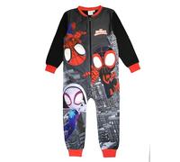 Marvel Spidey and His Amazing Friends - Tutina da bambino, motivo: Spider-Man, pigiama tutto in uno, età 18 mesi - 10 anni, Grigio, 7-8 Years