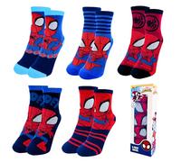 Marvel Spidey Calzini per Ragazzi, Set di 5 Calze Classici Spider-Man Spidey, Taglia EU 27/30