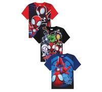 Marvel - Spidey e i suoi fantastici amici - Confezione da 3 magliette per bambini, ragazzi e ragazze, multipack Spiderman, multicolore, 5-6 anni