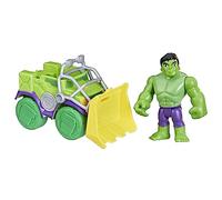 Marvel Spidey e la sua supersquadra, Set Hulk e camion demolente, Figura con veicolo e Accessorio, Giocattoli prescolari