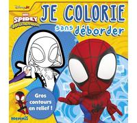 Marvel Spidey et ses amis extraordinaires - Je colorie sans déborder (Fond jaune) - Gros contours en relief !