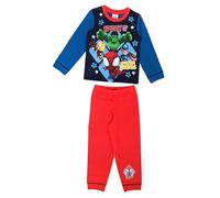 Marvel Spidey & Friends - Pigiama da bambino con personaggi Spidey, Capitan America, Hulk e Iron Man, blu/rosso, età 18 mesi - 5 anni, Multicolore, 2-3 Years