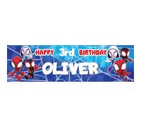 Marvel Spidey Striscione Personalizzato Compleanno - Personalizzato Spiderman, Decorazione per Festa per Ragazzi - Perfetto per Feste di Compleanno - Grande 140 x 40 cm