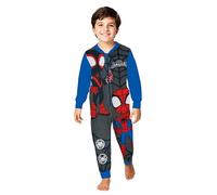 Marvel Spidey und Seine Super-Friends Tuta per ragazzi - Spiderman Tuta per bambini Pigiama a maniche lunghe Grigio/Blu, grigio/blu, 122-128