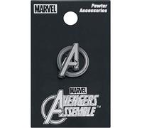 Marvel Spilla da bavero unisex per adulti, con logo Marvel Avengers, argento, 1 US