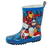 Marvel, stivali modello Wellington per bambini, in gomma, con immagine 2D a tema Avengers, ideali per pioggia e neve, Blu (Blu), 31 EU