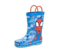Marvel Stivali Wellington per ragazzi di Spiderman | Stivali di gomma per bambini con personaggio Spiderman e stampa Web in blu e rosso | Stivali in gomma per bambini resistenti all'acqua