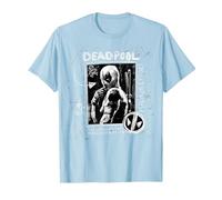 Marvel Studios Deadpool & Wolverine Maximum Effort Chalk Art Maglietta, Uomo, Celeste, 3XL