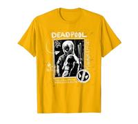 Marvel Studios Deadpool & Wolverine Maximum Effort Chalk Art Maglietta, Uomo, Oro Brillante, 3XL