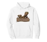 Marvel Studios’ I Am Groot Cutest Guardian of The Galaxy Felpa con Cappuccio, Unisex per Adulti, Bianco, L