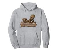 Marvel Studios’ I Am Groot Cutest Guardian of The Galaxy Felpa con Cappuccio, Unisex per Adulti, Grigio Melange, L