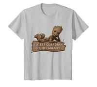 Marvel Studios’ I Am Groot Cutest Guardian of The Galaxy Maglietta, Bambini, Argento, 6 Anni
