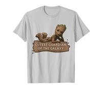 Marvel Studios’ I Am Groot Cutest Guardian of The Galaxy Maglietta, Uomo, Argento, M