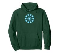 Marvel Studios Iron Man Tony Stark Arc Reactor Classic Felpa con Cappuccio, Unisex per Adulti, Verde Foresta, XL