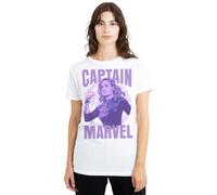 Marvel Studios The Marvels The Marvels Captain Marvel Ladies T Shirt, White, Bianco, M Donna