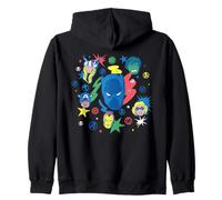 Marvel Super Heroes Avengers Black Panther Big Face Retro Felpa con Cappuccio