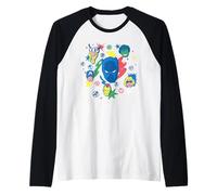 Marvel Super Heroes Avengers Black Panther Big Face Retro Maglia con Maniche Raglan