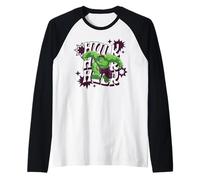 Marvel Super Heroes Avengers Hulk Groovy Wavy Name Maglia con Maniche Raglan