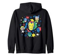 Marvel Super Heroes Avengers Iron Man Big Face Retro Felpa con Cappuccio