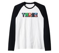 Marvel Super Heroes Avengers Numbers 3 Third 3rd Birthday Maglia con Maniche Raglan