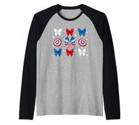 Marvel Super Heroes Captain America Coquette Bows Americana Maglia con Maniche Raglan