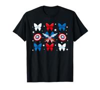 Marvel Super Heroes Captain America Coquette Bows Americana Maglietta