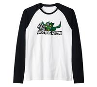 Marvel Super Heroes Doctor Doom Villains Graffiti Tag Style Maglia con Maniche Raglan
