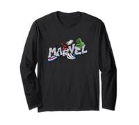 Marvel Super Heroes Graffiti Tag Style Paint Splatter Logo Maglia a Manica