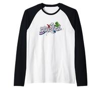Marvel Super Heroes Graffiti Tag Style Paint Splatter Logo Maglia con Maniche Raglan