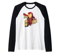 Marvel Super Heroes Iron Man SD Heroes Chibi Japan Kawaii Maglia con Maniche Raglan