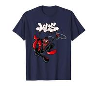Marvel Super Heroes Miles Morales Spidey Graffiti Tag Style Maglietta