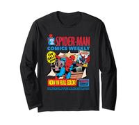 Marvel Super Heroes Spider-Man Comics Weekly Retro Vintage Maglia a Manica