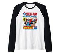 Marvel Super Heroes Spider-Man Comics Weekly Retro Vintage Maglia con Maniche Raglan