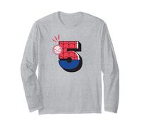 Marvel Super Heroes Spider-Man Numbers 5 Fifth 5th Birthday Maglia a Manica