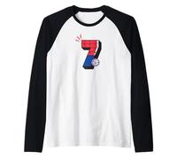 Marvel Super Heroes Spider-Man Numbers Seventh 7th Birthday Maglia con Maniche Raglan