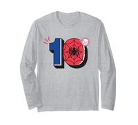 Marvel Super Heroes Spider-Man Numbers Tenth 10th Birthday Maglia a Manica